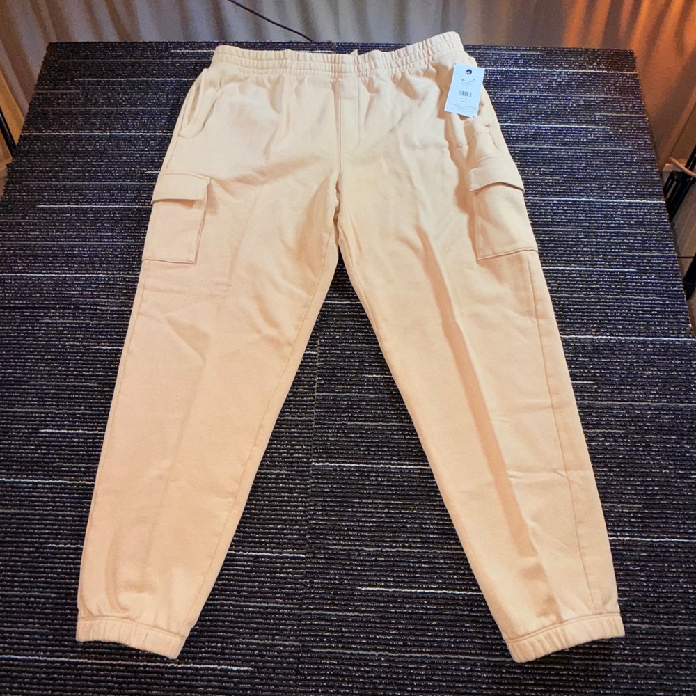 Champion Voluminous Cargo Pants Women 1X NWT Irish Cream Fleece Joggers